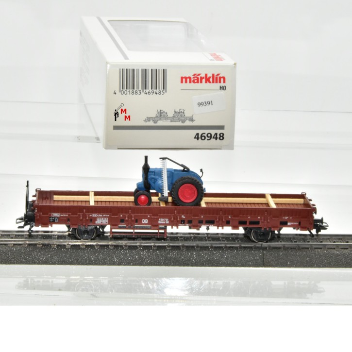 Märklin 46948 Niederbordwagen mit einem Traktor, (99391)