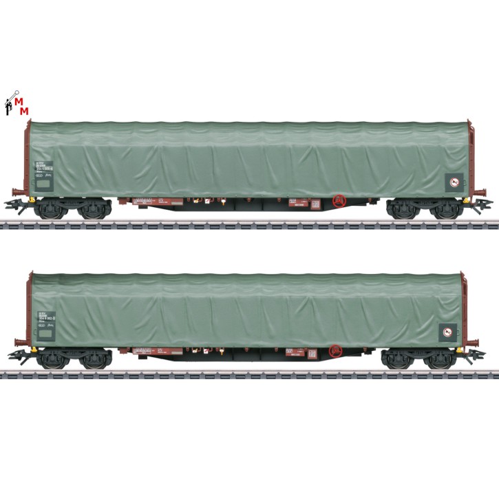 (Neu) Märklin 47114 Schiebeplanenwagen-Set, DSB, Ep.V,