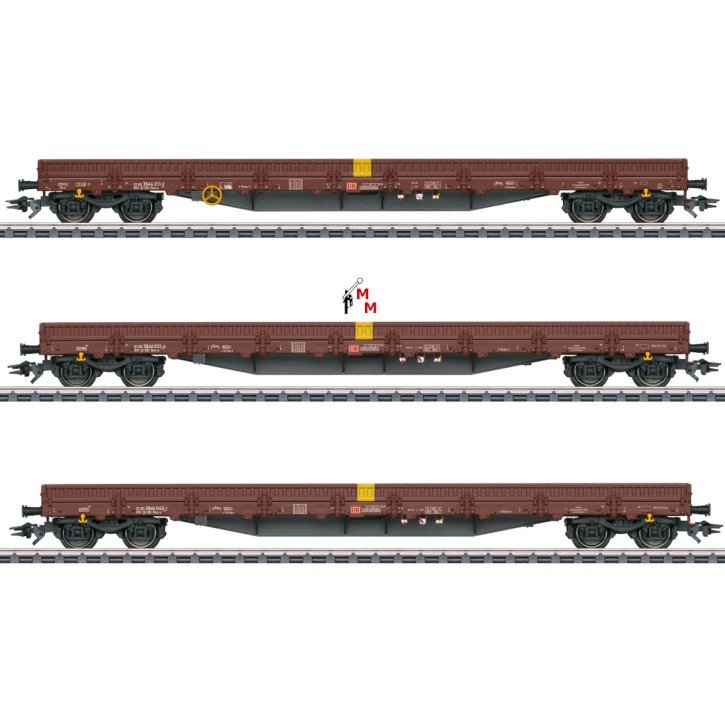 (Neu) Märklin 47162 Niederbordwagen-Set  der DB AG, Ep.VI,