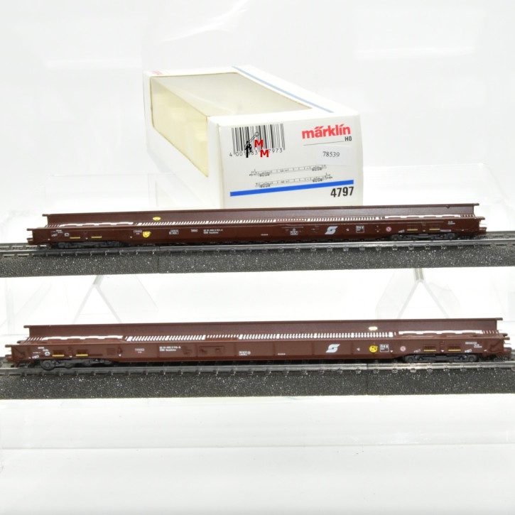 Märklin 4797 Niederflurwagen für LKW-Transport, der ÖBB, (78539)