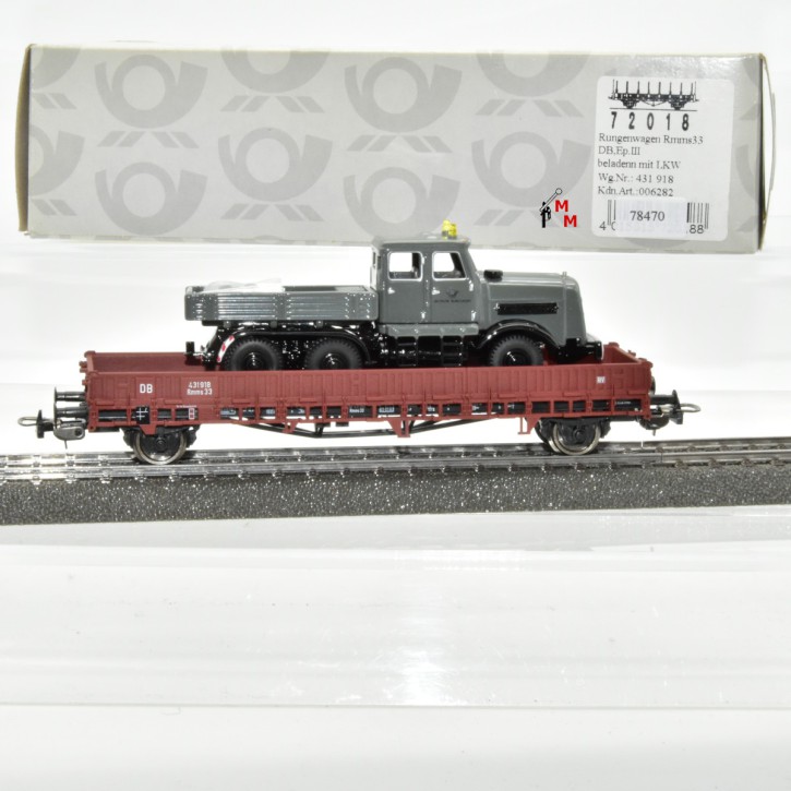Piko 72018 Rungenwagen mit LKW der DB Ep.III, (78470)