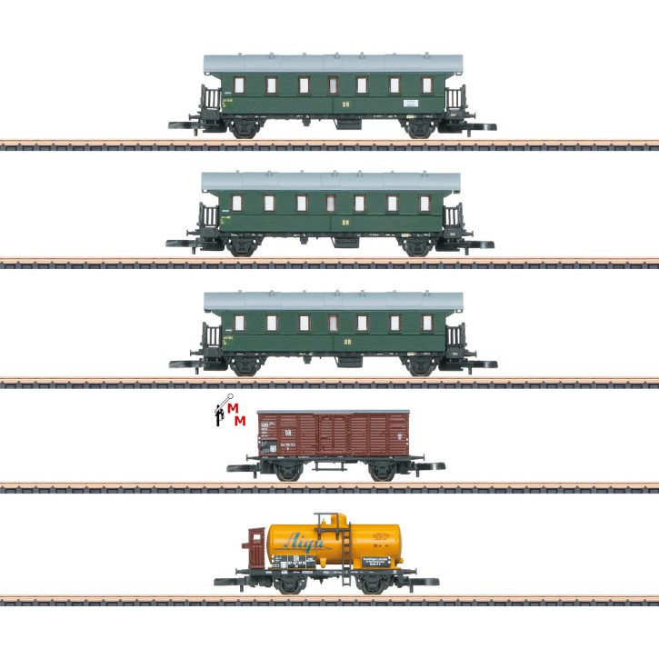 (Neu) Märklin 87503 Spur Z Wagenset "Rüganer Bäder", DR, Ep.III,