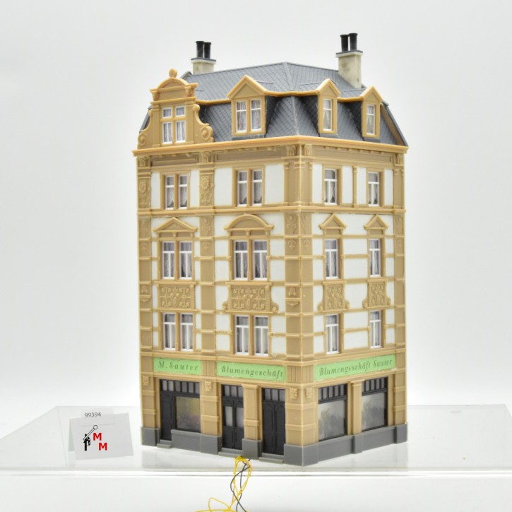 Faller 130916 Stadt-Eckhaus Goethestr. 62, beleuchtet, fertig gebaut, (99394)