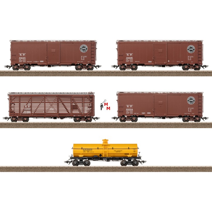 (Neu) Trix 24915 US Güterwagen-Set, (5 Wagen)
