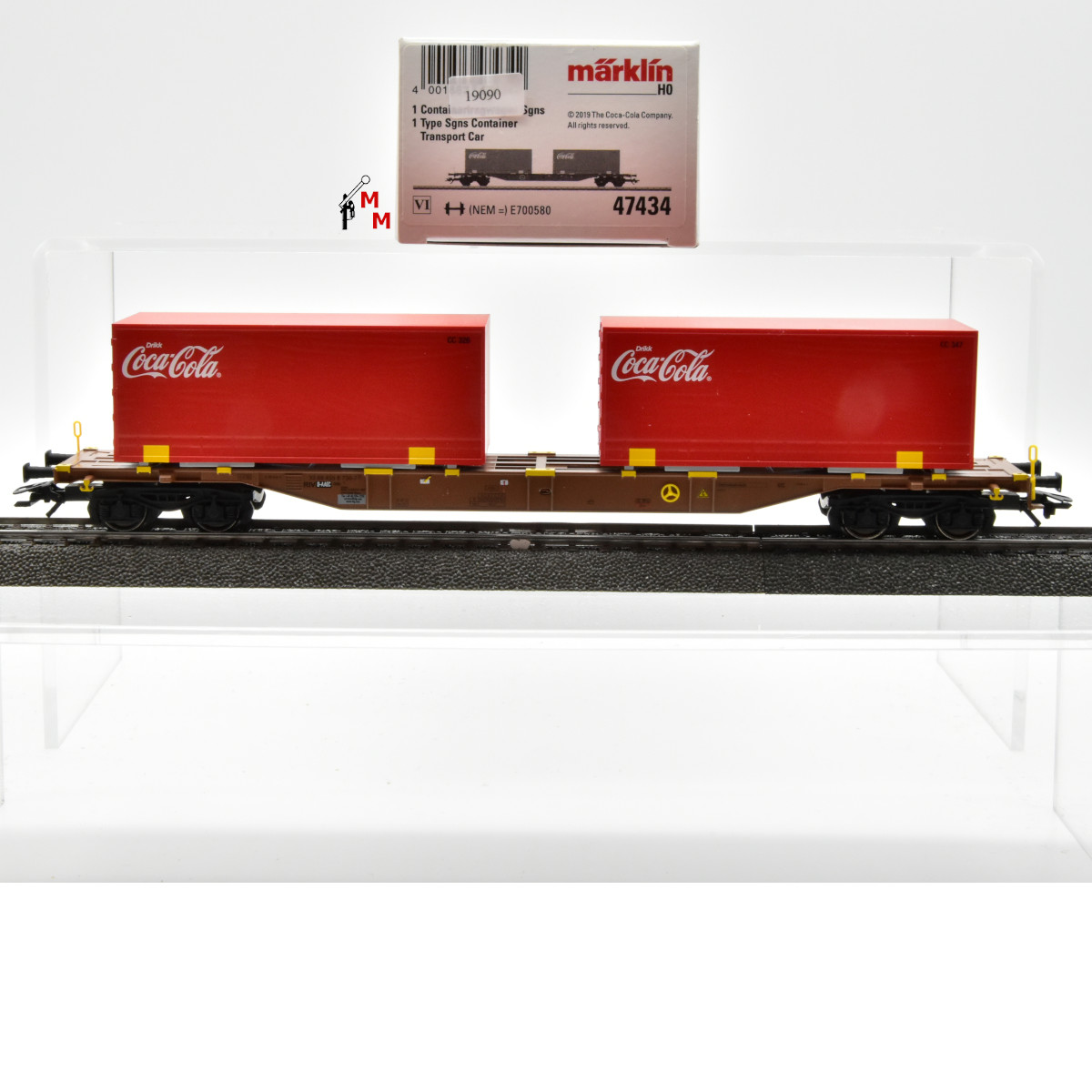 Märklin 47434 Container-Tragwagen  im Werbedesign "Coca-Cola®", (19090)